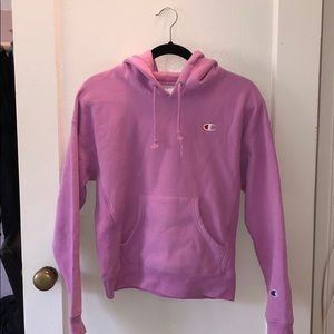 champion pink hoodie